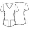 Cherokee Women’s V-Neck Printed Scrub Top Contemporary Fit with Contrast Panels, Princess Seams & Patch Pockets – TF783(Under the Mistletoe)