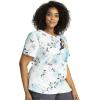 Tooniforms Nurse Gifts Women Scrubs Top V-Neck Print TF761(Lotus Garden)