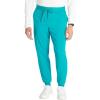 Cherokee Men’s Mid Rise Jogger Scrub Pants with 5 Pockets and Elastic Waistband CK132A(Teal Blue)