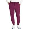 Cherokee Men’s Mid Rise Jogger Scrub Pants with 5 Pockets and Elastic Waistband CK132A(Wine)