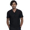 Cherokee Men’s V-Neck Scrub Top, Modern Fit One Chest Pocket with 360° Stretch Knit CK885(Black)