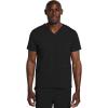 Cherokee Men’s V-Neck Scrub Top with 3 Pockets, High-Low Rounded Hem, and Back Yoke Seam for Comfort – CK719A(Black)