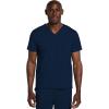 Cherokee Men’s V-Neck Scrub Top with 3 Pockets, High-Low Rounded Hem, and Back Yoke Seam for Comfort – CK719A(Navy)