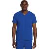 Cherokee Men’s V-Neck Scrub Top with 3 Pockets, High-Low Rounded Hem, and Back Yoke Seam for Comfort – CK719A(Royal)