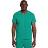 Cherokee Men’s V-Neck Scrub Top with 3 Pockets, High-Low Rounded Hem, and Back Yoke Seam for Comfort – CK719A(Teal Blue)