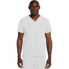 Cherokee Men’s V-Neck Scrub Top with 3 Pockets, High-Low Rounded Hem, and Back Yoke Seam for Comfort – CK719A(White)