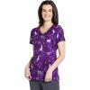 Cherokee Scrubs for Women V-Neck Printed Scrub Top Modern Classic Fit with Side Angled Pockets & Shaping Darts – TF626(Eye on the Ball)