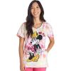Cherokee Scrubs for Women V-Neck Printed Scrub Top Modern Classic Fit with Side Angled Pockets & Shaping Darts – TF626(Oh My)