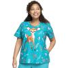 Cherokee Scrubs for Women V-Neck Printed Scrub Top Modern Classic Fit with Side Angled Pockets & Shaping Darts – TF626(Storybook Meadow)