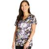 Cherokee Scrubs for Women V-Neck Printed Scrub Top Modern Classic Fit with Side Angled Pockets & Shaping Darts – TF626(Woodstock Spirit)