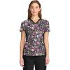Cherokee Women’s V-Neck Printed Scrub Top Contemporary Fit with Contrast Panels, Princess Seams & Patch Pockets – TF783(Be-you-tiful)