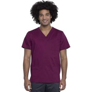 Cherokee Men Scrubs Top Workwear Revolution Tech V-Neck WW760AB(Wine)