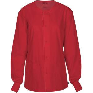 Cherokee Men’s Big Ww Flex with Certainty Unisex Snap Front Warm-up Jacket(Red)