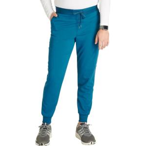 Cherokee Men’s Mid Rise Jogger Scrub Pants with 5 Pockets and Elastic Waistband CK132A(Caribbean Blue)