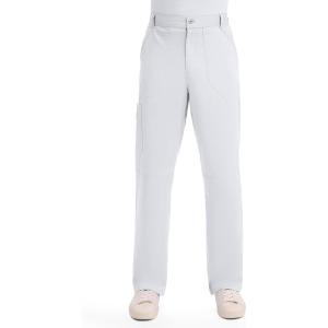 Cherokee Mens Scrub Pants with Cargo Pockets, Two-Way Stretch Modern fit Button Closure with Inside Drawstring Pants – WW140(White)