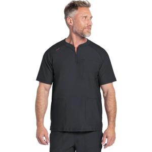 Cherokee Scrubs for Men Zip Henley Top with 3 Pockets & 360° Stretch Fabric – CK812(Pewter)