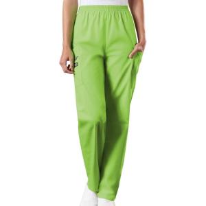 Cherokee Scrubs for Women Cargo Pant Natural Rise Tapered Pull-On Bottom with 4 Pockets , Fade Resistant Fabric – 4200(Lime Green)