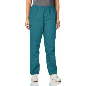 Cherokee Scrubs for Women Cargo Pant Natural Rise Tapered Pull-On Bottom with 4 Pockets , Fade Resistant Fabric – 4200(Teal Blue)
