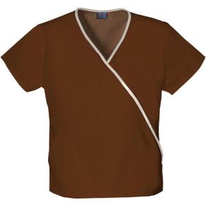 Cherokee Women’s 4800 Mini Mock Wrap Scrub Top(Chocolate)