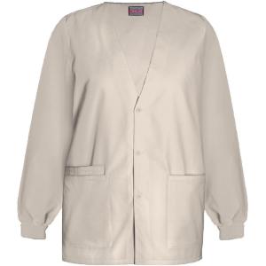 Cherokee Women’s Workwear Scrubs Cardigan Warm-Up Jacket(Khaki)