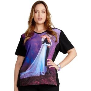 Tooniforms Women Scrubs Top V-Neck TF637(Sisters Together)