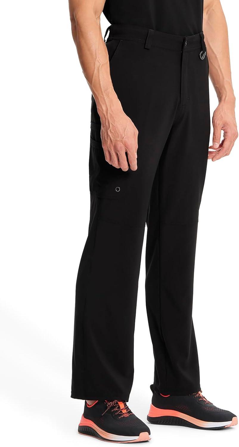 imageCherokee Infinity Men Scrub Pants 6 Pockets Tapered Leg with Zip Fly Front and Inside Functional Drawstring Cargo CK200ABlack