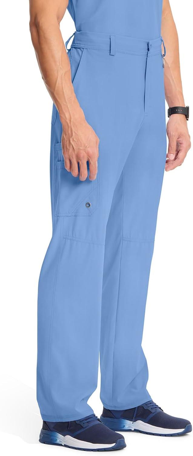 imageCherokee Infinity Men Scrub Pants 6 Pockets Tapered Leg with Zip Fly Front and Inside Functional Drawstring Cargo CK200ACiel