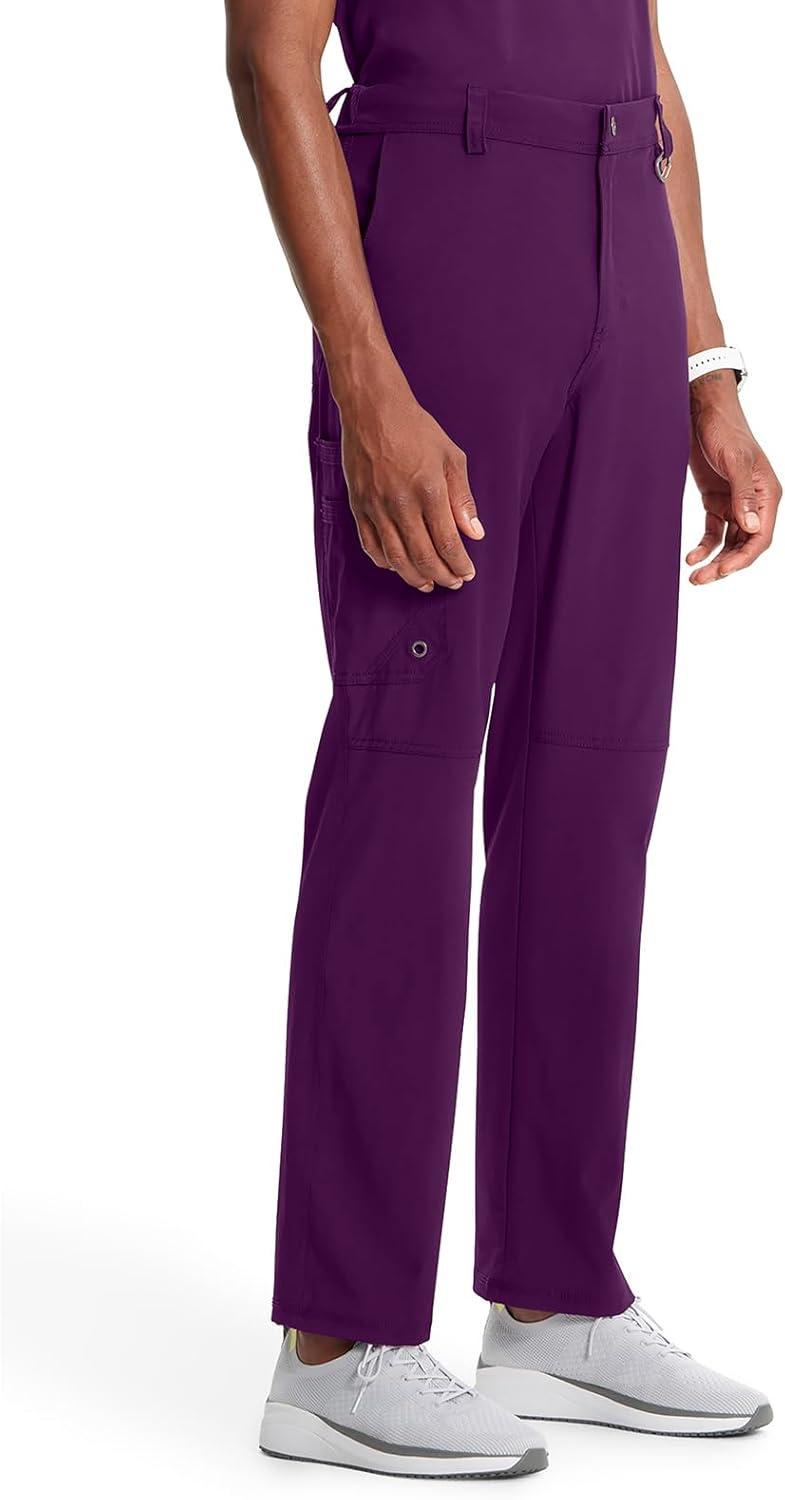 imageCherokee Infinity Men Scrub Pants 6 Pockets Tapered Leg with Zip Fly Front and Inside Functional Drawstring Cargo CK200AEggplant