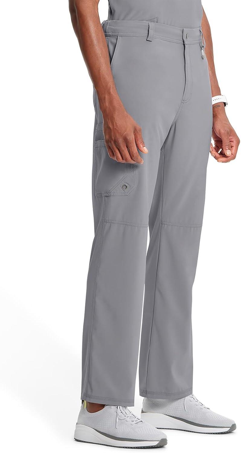 imageCherokee Infinity Men Scrub Pants 6 Pockets Tapered Leg with Zip Fly Front and Inside Functional Drawstring Cargo CK200AGrey