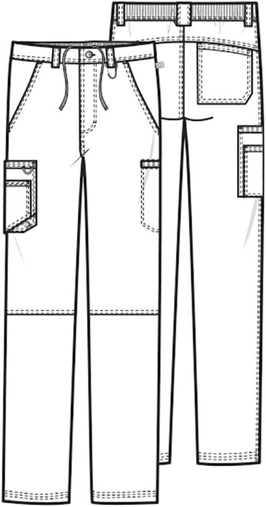 imageCherokee Infinity Men Scrub Pants 6 Pockets Tapered Leg with Zip Fly Front and Inside Functional Drawstring Cargo CK200AKhaki