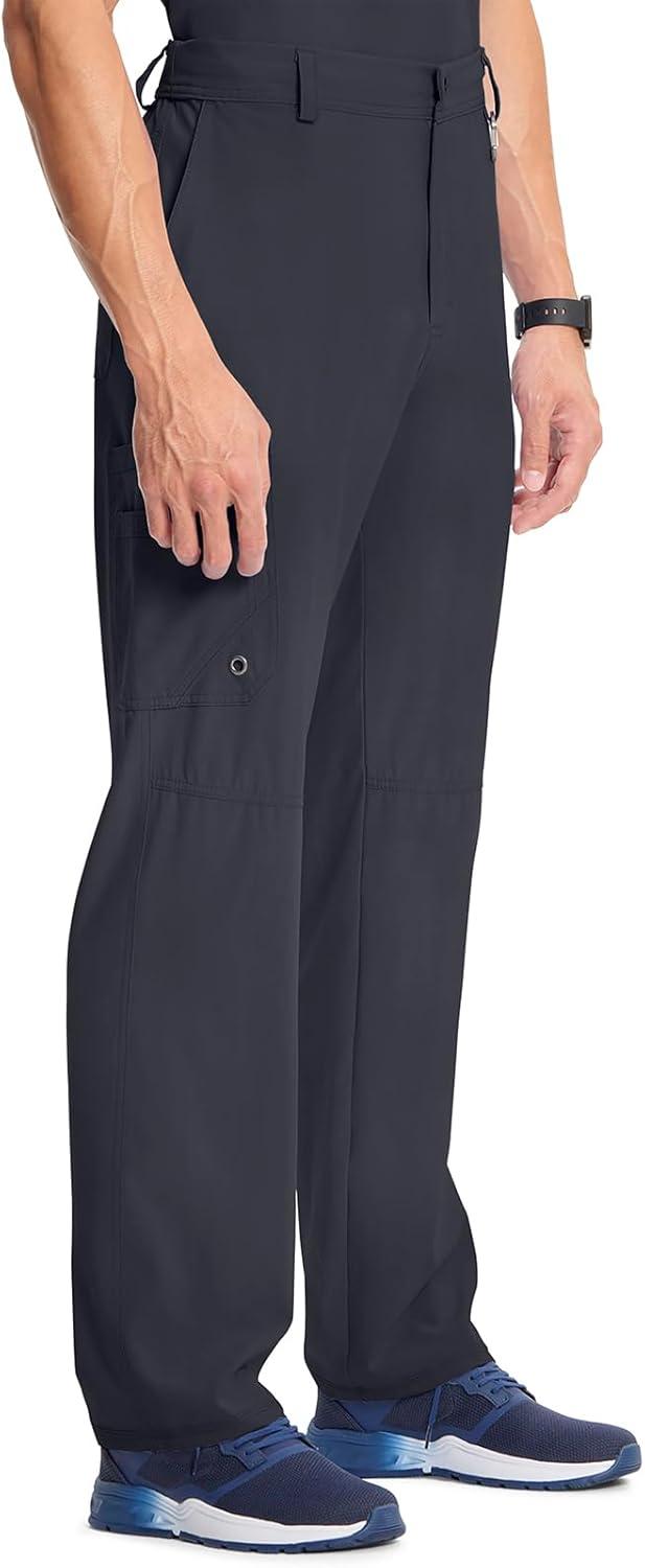 imageCherokee Infinity Men Scrub Pants 6 Pockets Tapered Leg with Zip Fly Front and Inside Functional Drawstring Cargo CK200APewter