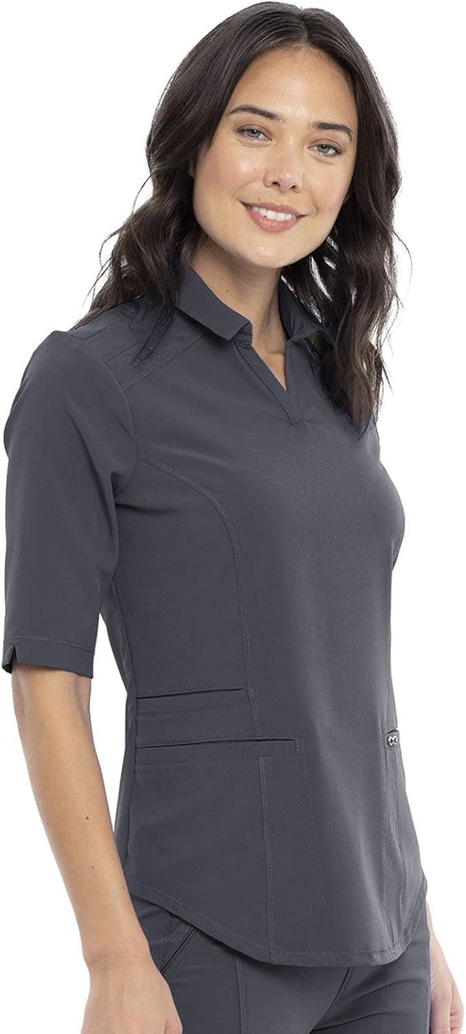 imageCherokee Infinity Women Scrubs Top Polo CK872APewter