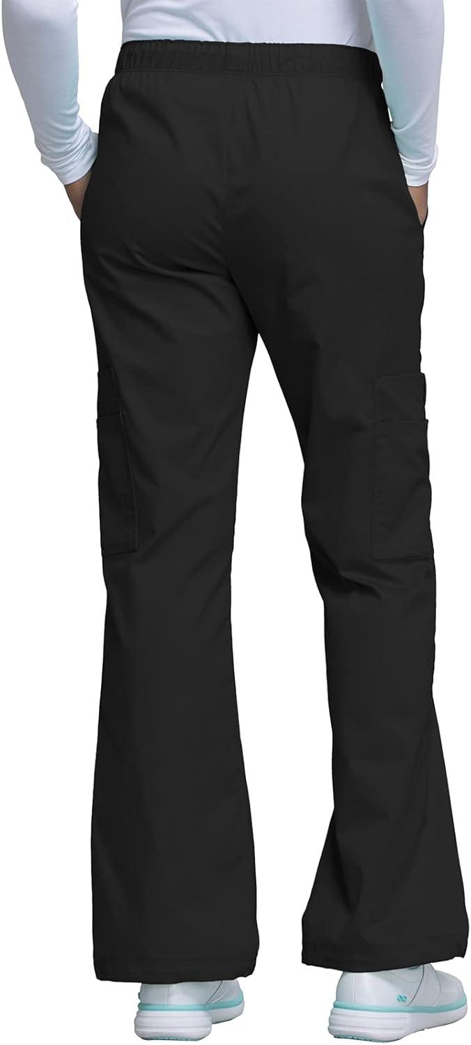 imageCherokee Scrub Set for Women with Our Modern Classic fit VNeck Top 4727 and Mid Rise PullOn Cargo Pant 4005Black