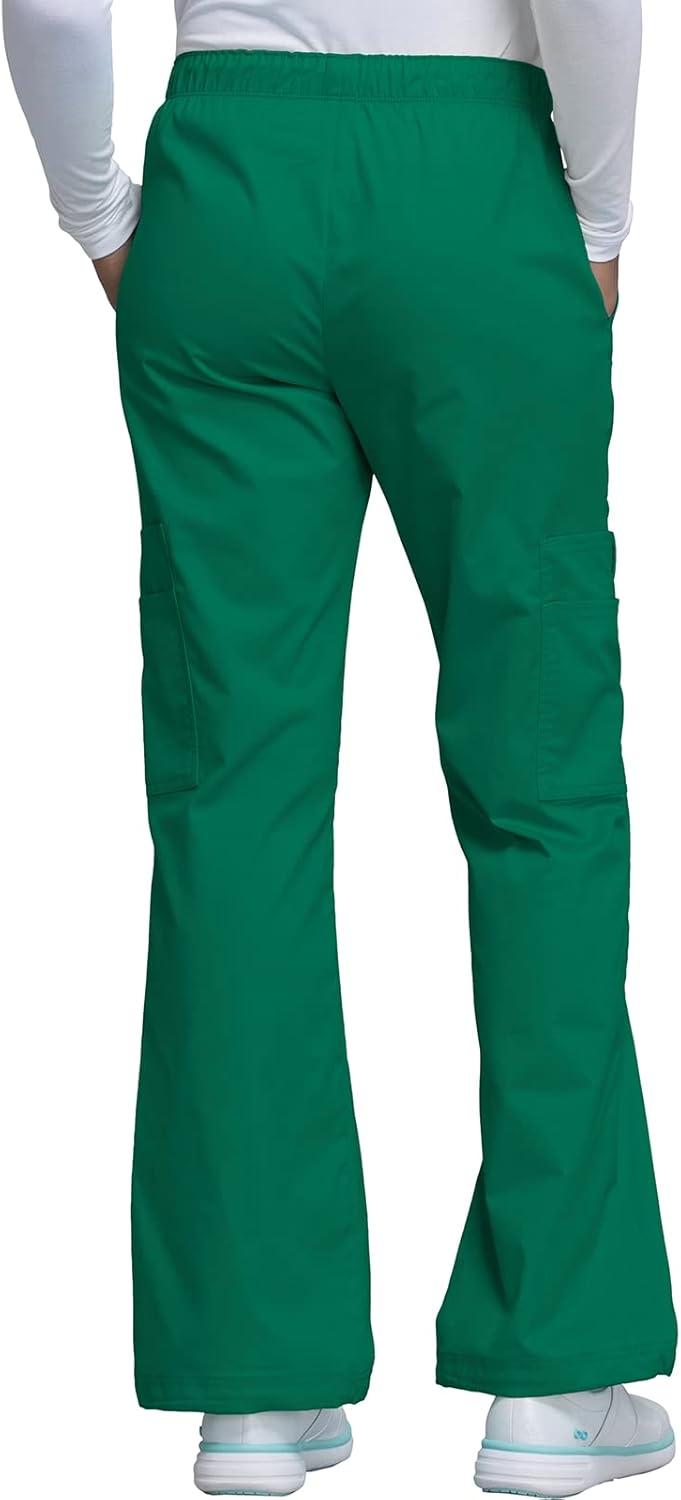 imageCherokee Scrub Set for Women with Our Modern Classic fit VNeck Top 4727 and Mid Rise PullOn Cargo Pant 4005Hunter Green
