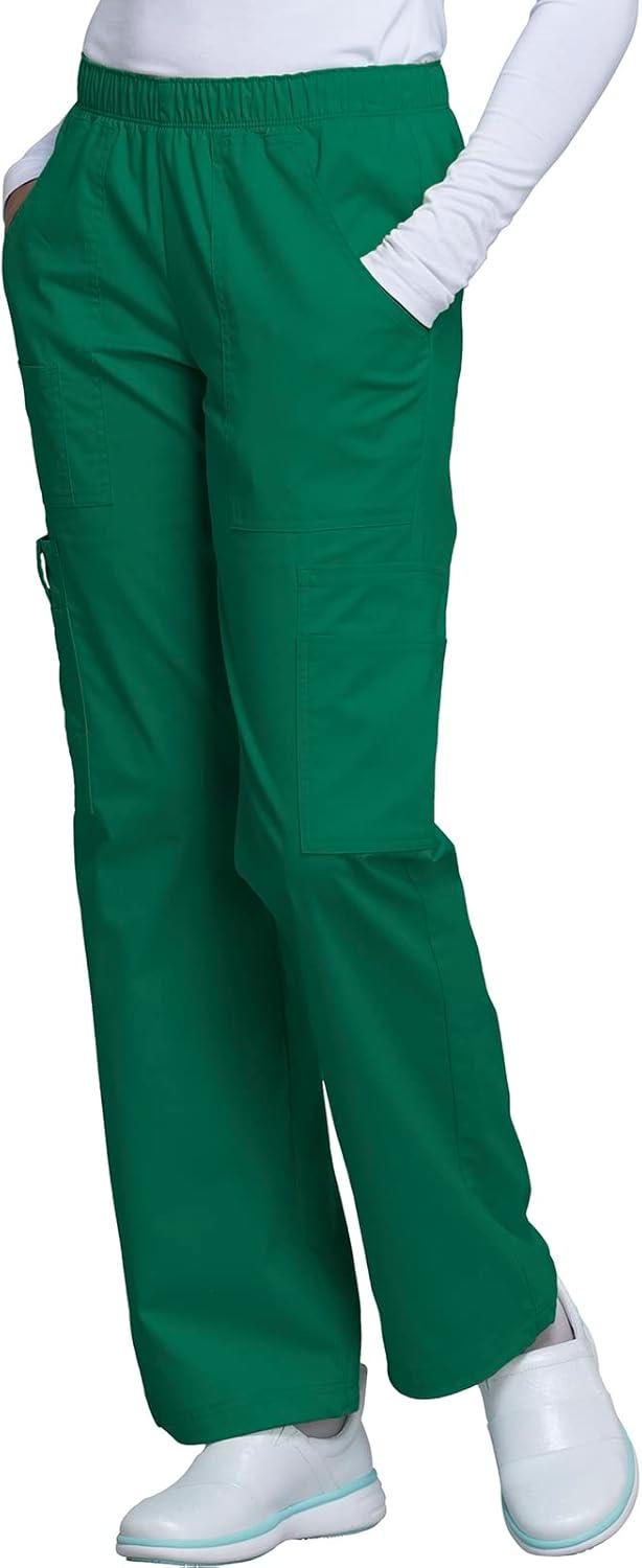 imageCherokee Scrub Set for Women with Our Modern Classic fit VNeck Top 4727 and Mid Rise PullOn Cargo Pant 4005Hunter Green