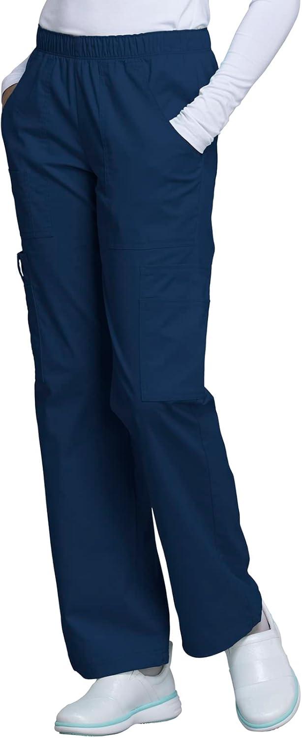 imageCherokee Scrub Set for Women with Our Modern Classic fit VNeck Top 4727 and Mid Rise PullOn Cargo Pant 4005Navy