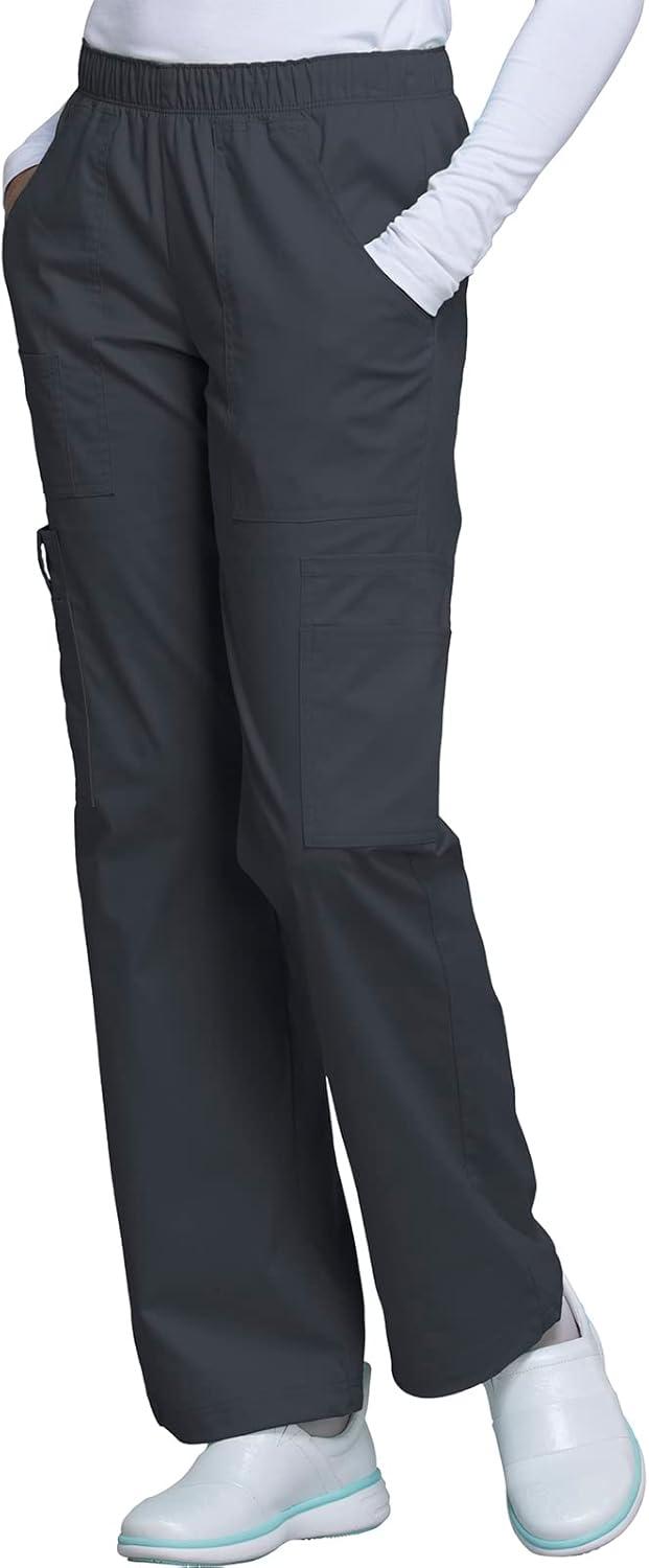 imageCherokee Scrub Set for Women with Our Modern Classic fit VNeck Top 4727 and Mid Rise PullOn Cargo Pant 4005Pewter
