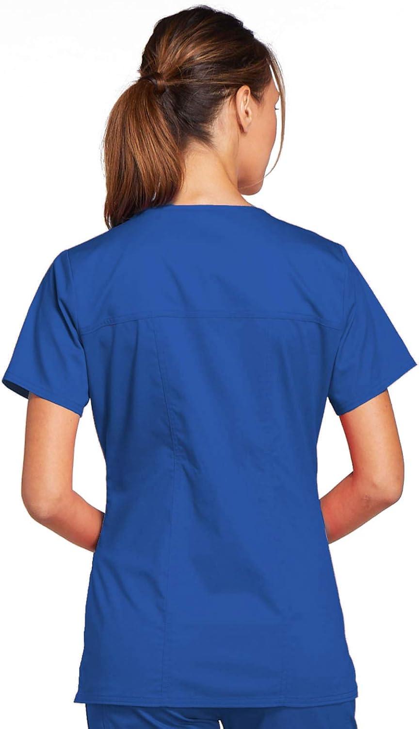 imageCherokee Scrub Set for Women with Our Modern Classic fit VNeck Top 4727 and Mid Rise PullOn Cargo Pant 4005Royal