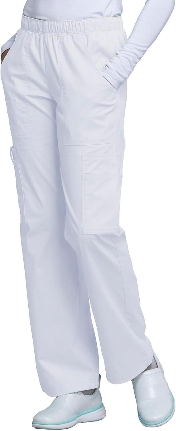imageCherokee Scrub Set for Women with Our Modern Classic fit VNeck Top 4727 and Mid Rise PullOn Cargo Pant 4005White