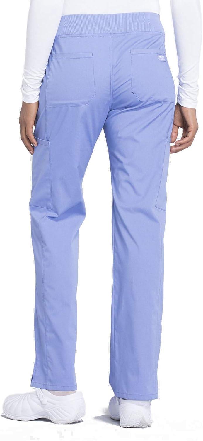 imageCherokee Women Scrub Set Modern Fit 3 Pocket VNeck Top WW665 with 6 Pocket Mid Rise Straight Leg Pants WW170Ciel