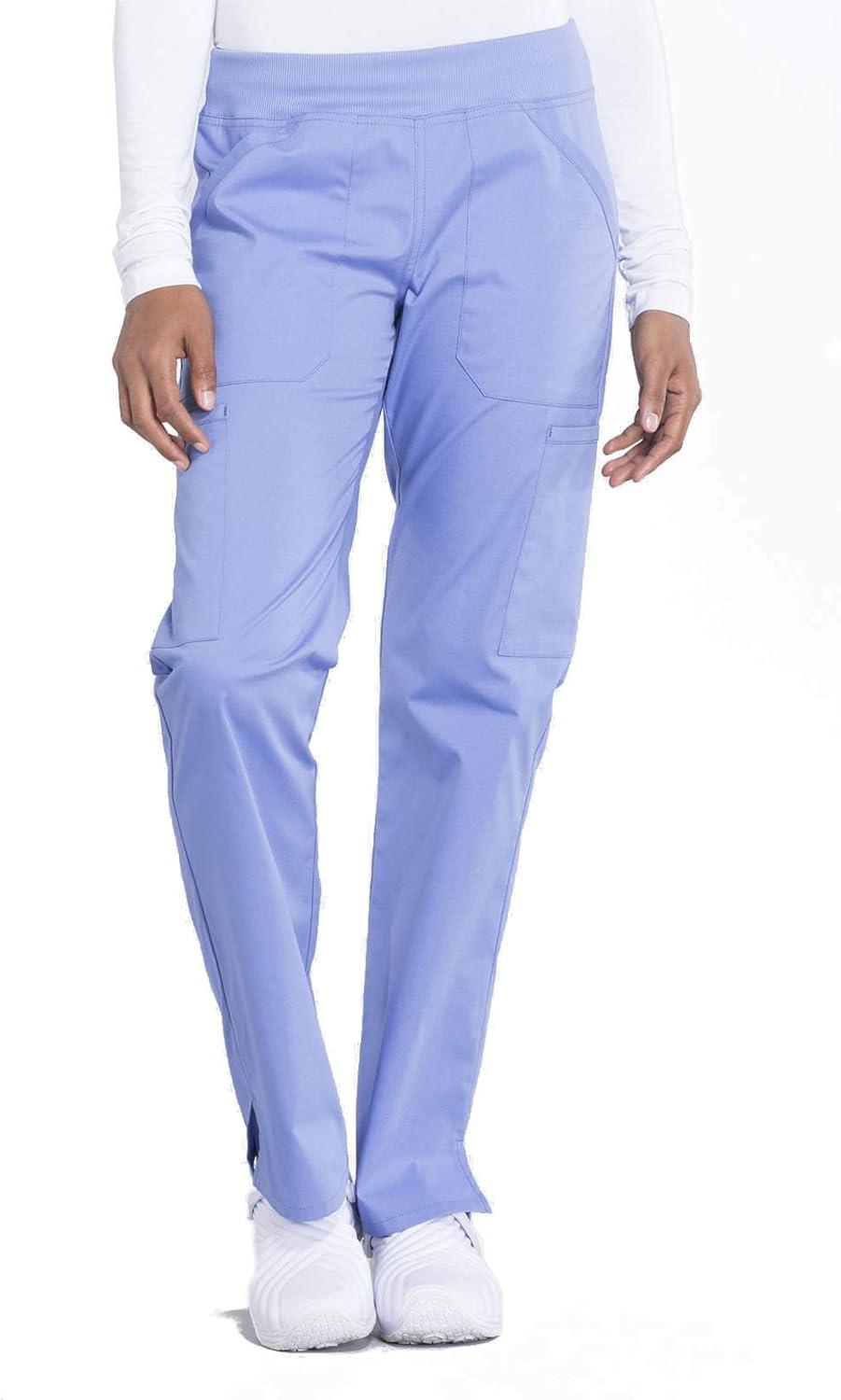 imageCherokee Women Scrub Set Modern Fit 3 Pocket VNeck Top WW665 with 6 Pocket Mid Rise Straight Leg Pants WW170Ciel