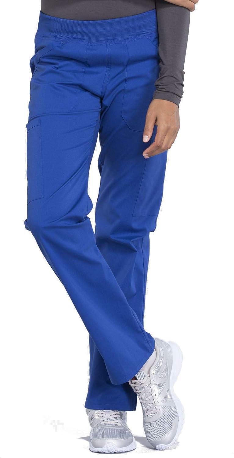 imageCherokee Women Scrub Set Modern Fit 3 Pocket VNeck Top WW665 with 6 Pocket Mid Rise Straight Leg Pants WW170Galaxy Blue