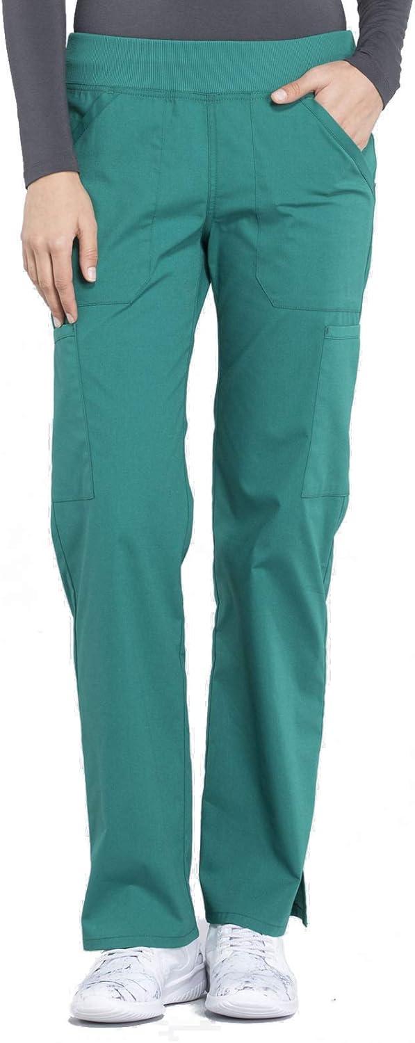 imageCherokee Women Scrub Set Modern Fit 3 Pocket VNeck Top WW665 with 6 Pocket Mid Rise Straight Leg Pants WW170Hunter Green