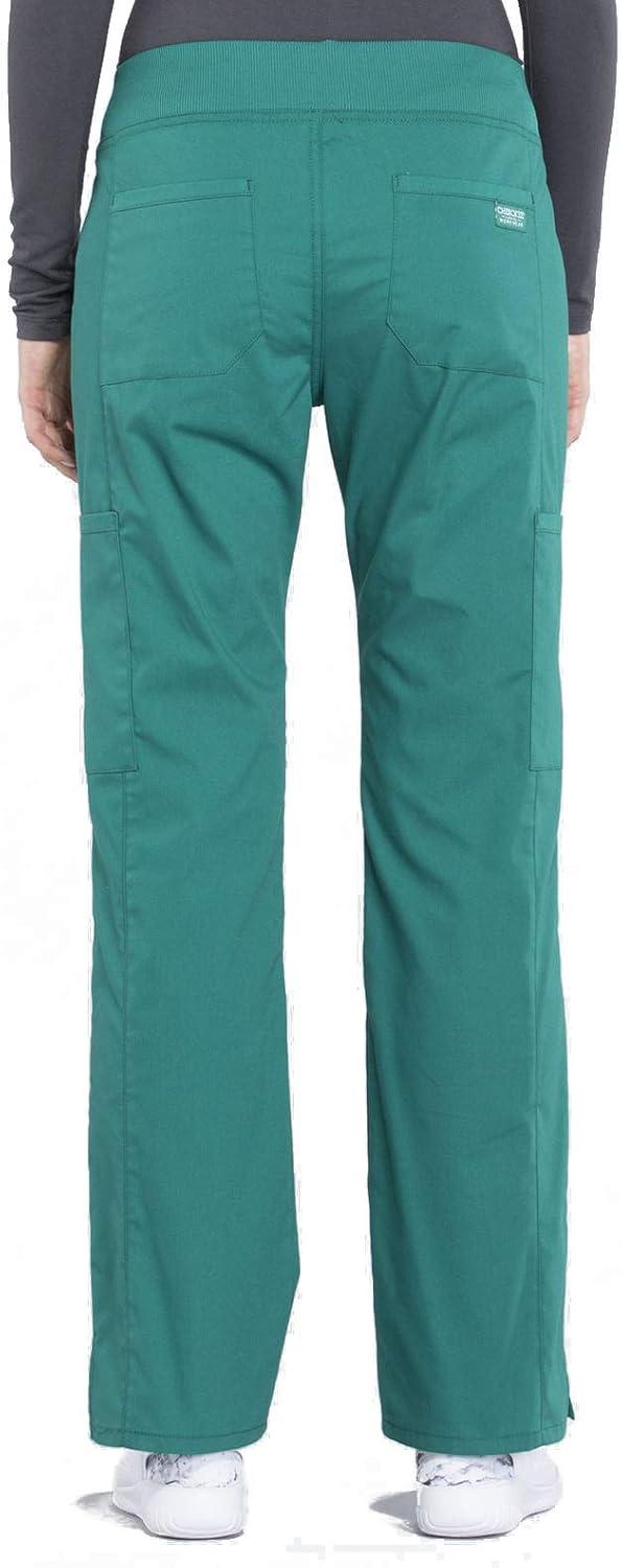 imageCherokee Women Scrub Set Modern Fit 3 Pocket VNeck Top WW665 with 6 Pocket Mid Rise Straight Leg Pants WW170Hunter Green