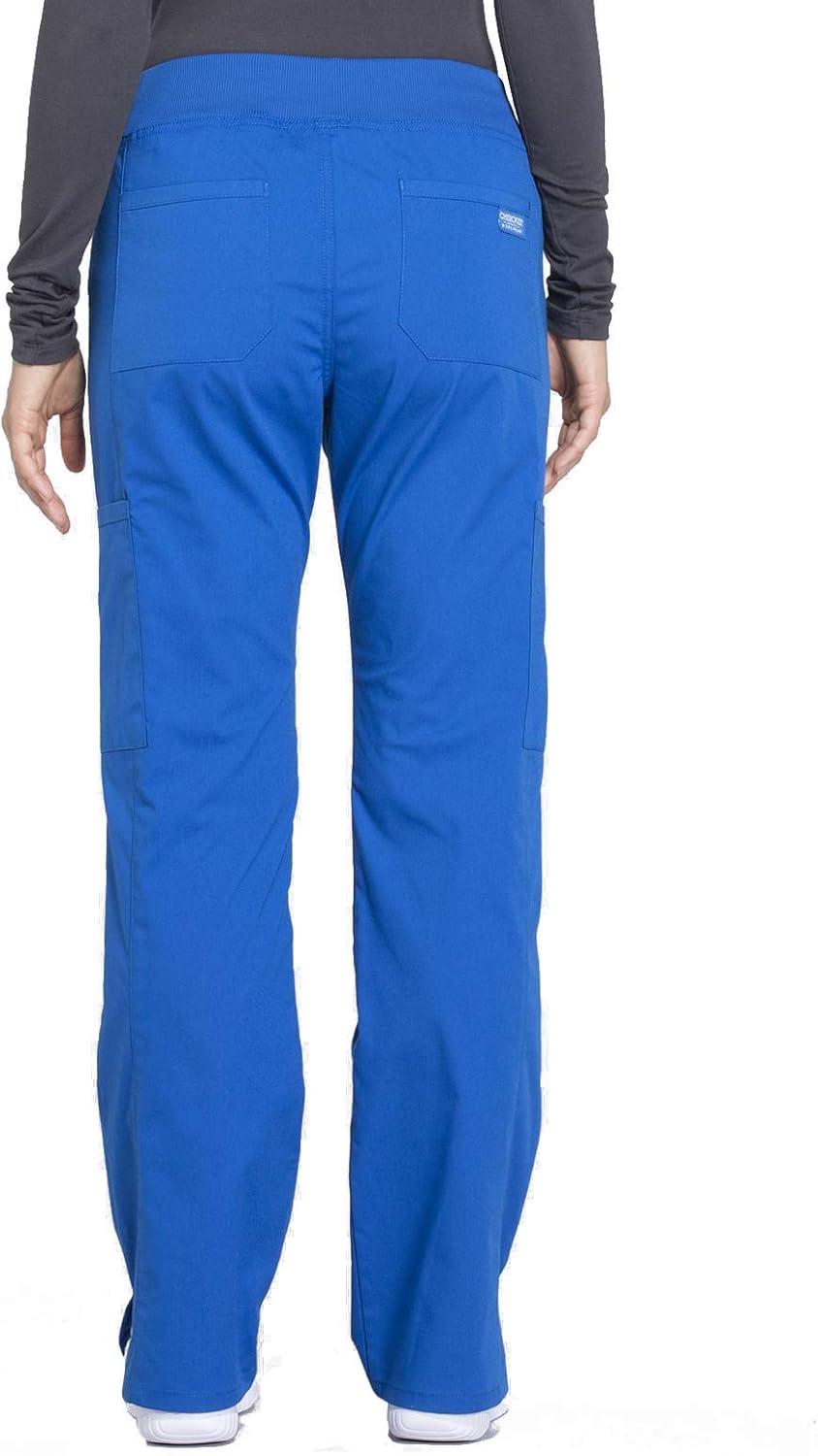 imageCherokee Women Scrub Set Modern Fit 3 Pocket VNeck Top WW665 with 6 Pocket Mid Rise Straight Leg Pants WW170Royal