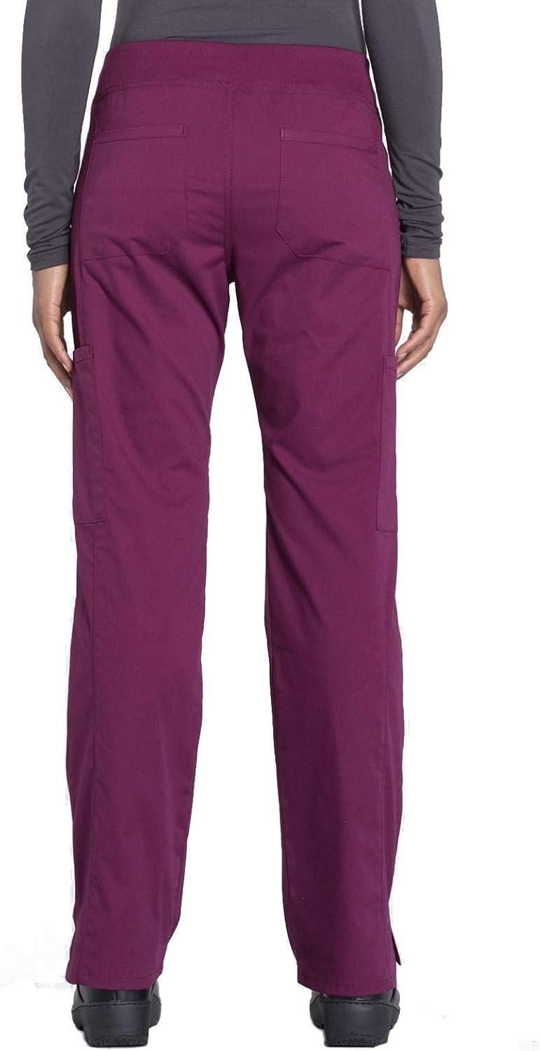imageCherokee Women Scrub Set Modern Fit 3 Pocket VNeck Top WW665 with 6 Pocket Mid Rise Straight Leg Pants WW170Wine