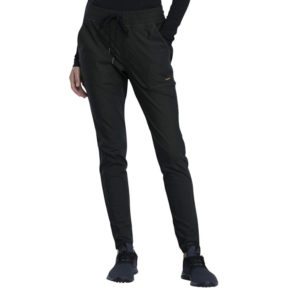 imageCherokee Form Women Scrubs Pant Mid Rise Tapered Leg Drawstring CK090Olive
