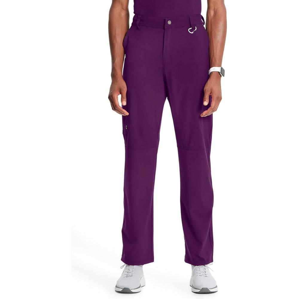 imageCherokee Infinity Men Scrub Pants 6 Pockets Tapered Leg with Zip Fly Front and Inside Functional Drawstring Cargo CK200AEggplant