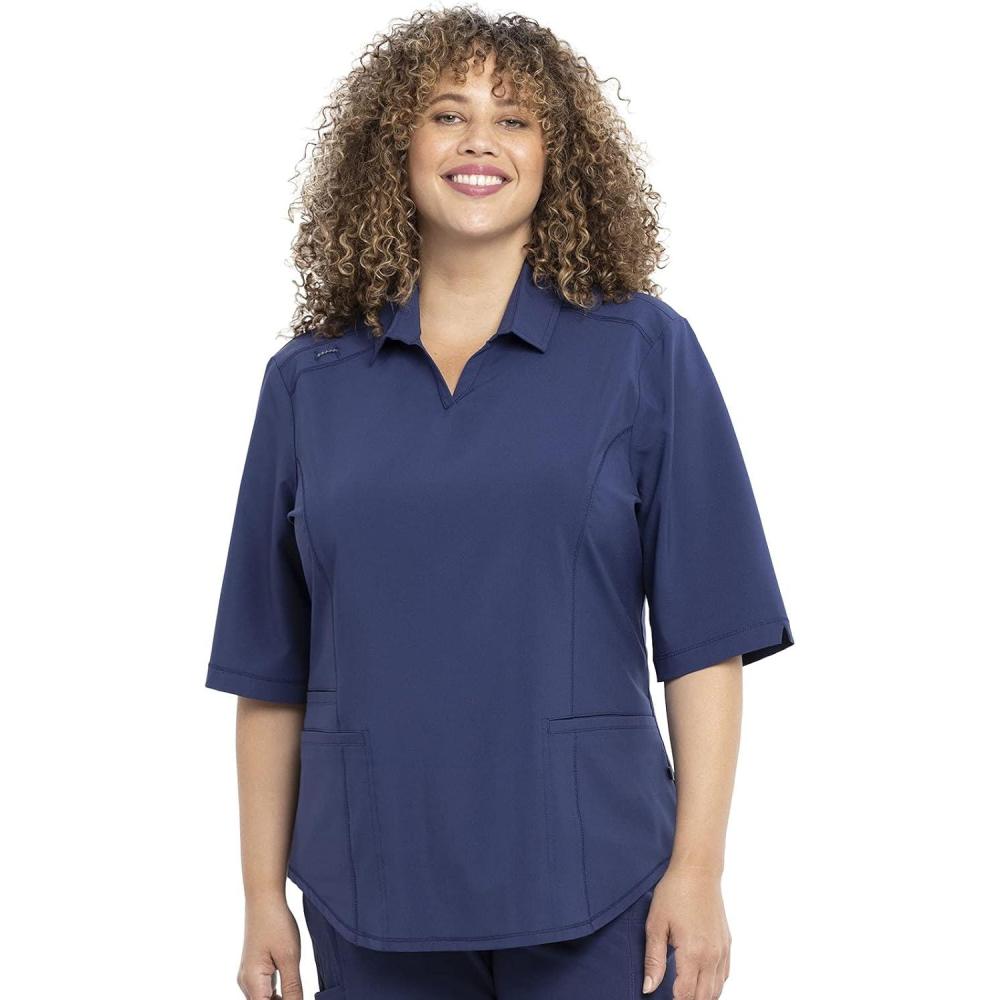 imageCherokee Infinity Women Scrubs Top Polo CK872ANavy