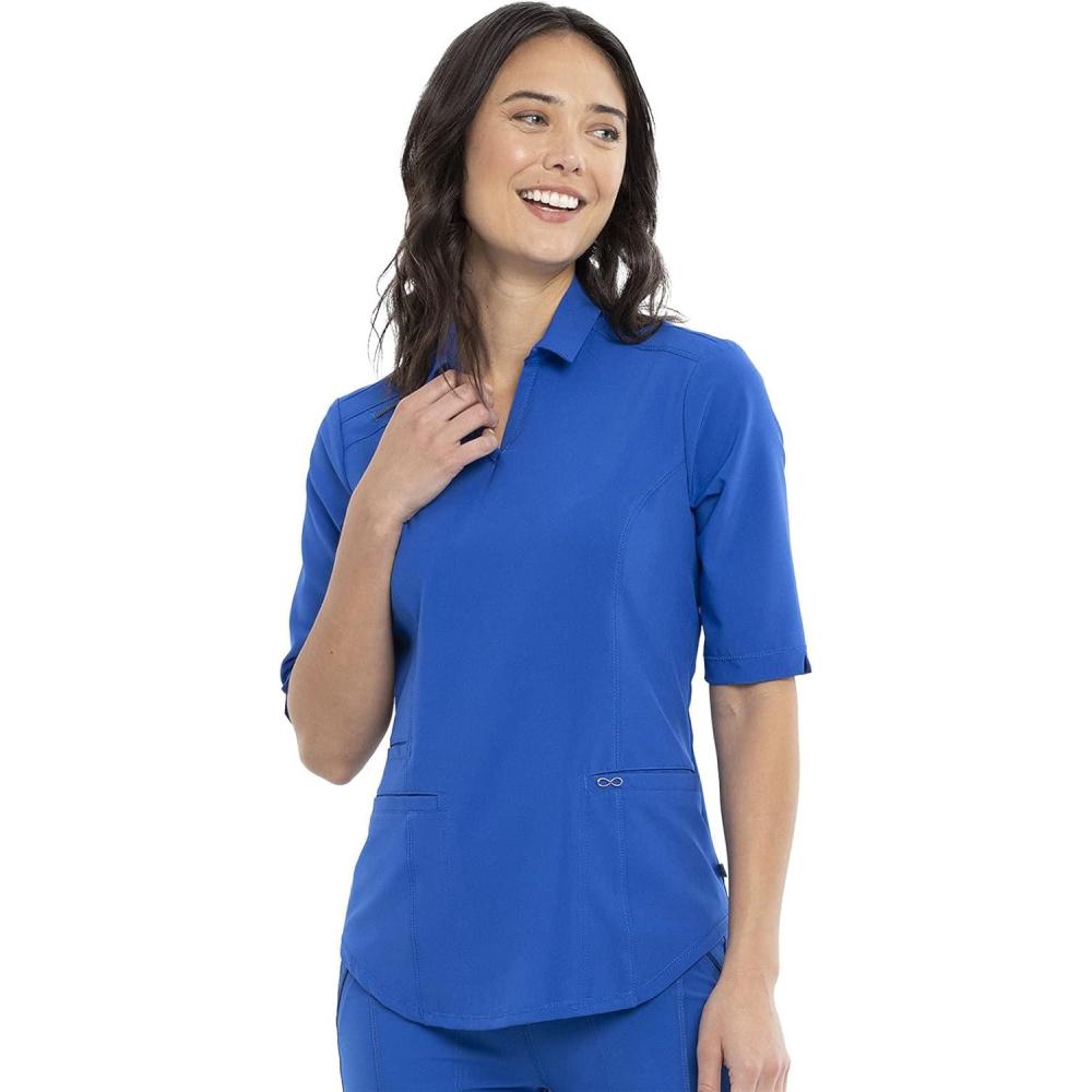 imageCherokee Infinity Women Scrubs Top Polo CK872ARoyal